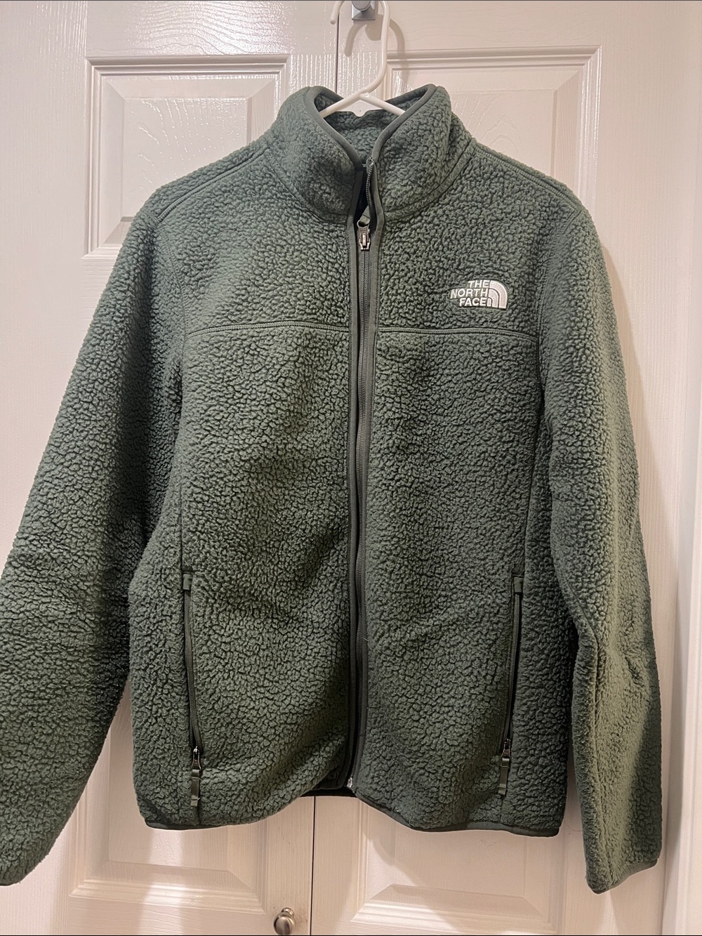 The North Face Olive Green Sherpa Fleece Jacket